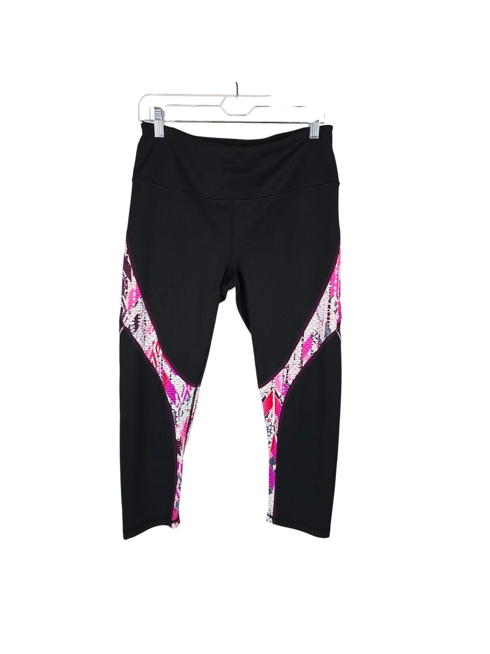 Victoria Secret Sport Knock Out Crop Black Pink Purple Women's Leggings M